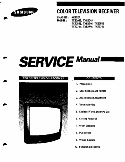 Samsung TXE2045, TXE246, TXE2545, TXE2546, TXE2549, TXE2745, TXE2746, TXE2749 Service Manual Color Television Receiver (4.414Kb) Part 1/2 - pag 78